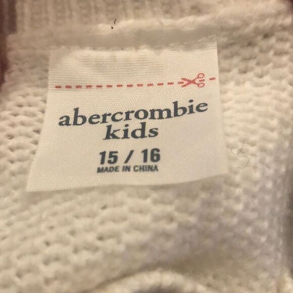 ABERCROMBIE KIDS SIZE 15/16 WHITE BLUE ARGYLE LONG SLEEVE COTTON BLEND SWEATER - Picture 5 of 6
